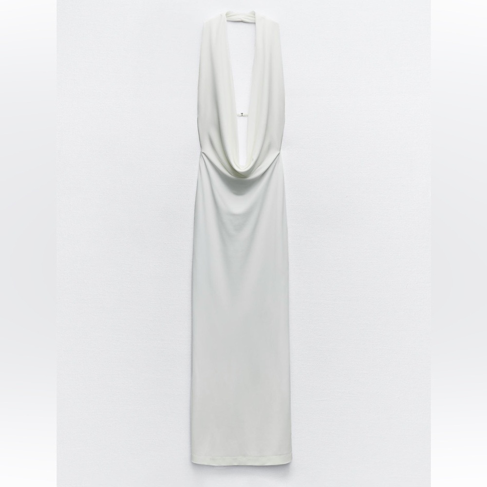 ZARA DRAPED HALTER DRESS - Picture 6 of 6